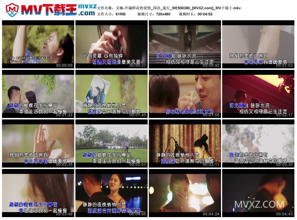 吴敏-开满鲜花的爱情_国语_流行_ME500380